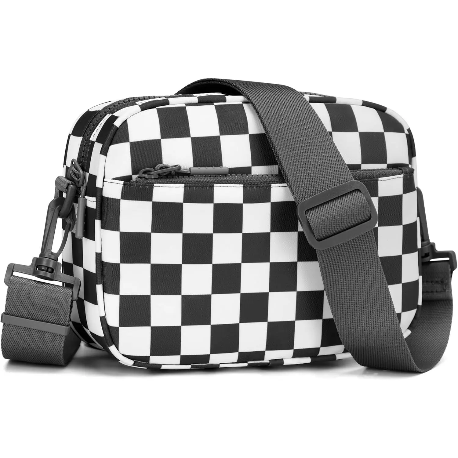 Women's Checkered Crossbody & Shoulder Bag - Small Cute Purses with Wide Strap, Handbags for Women, Trendy Daily Wear, Casual Vibes, Crossbody Bag, Cute Checkered Look, Trendy Look For Daily Wear, Checkered Pattern Bag, Crossbody Bags For Women
