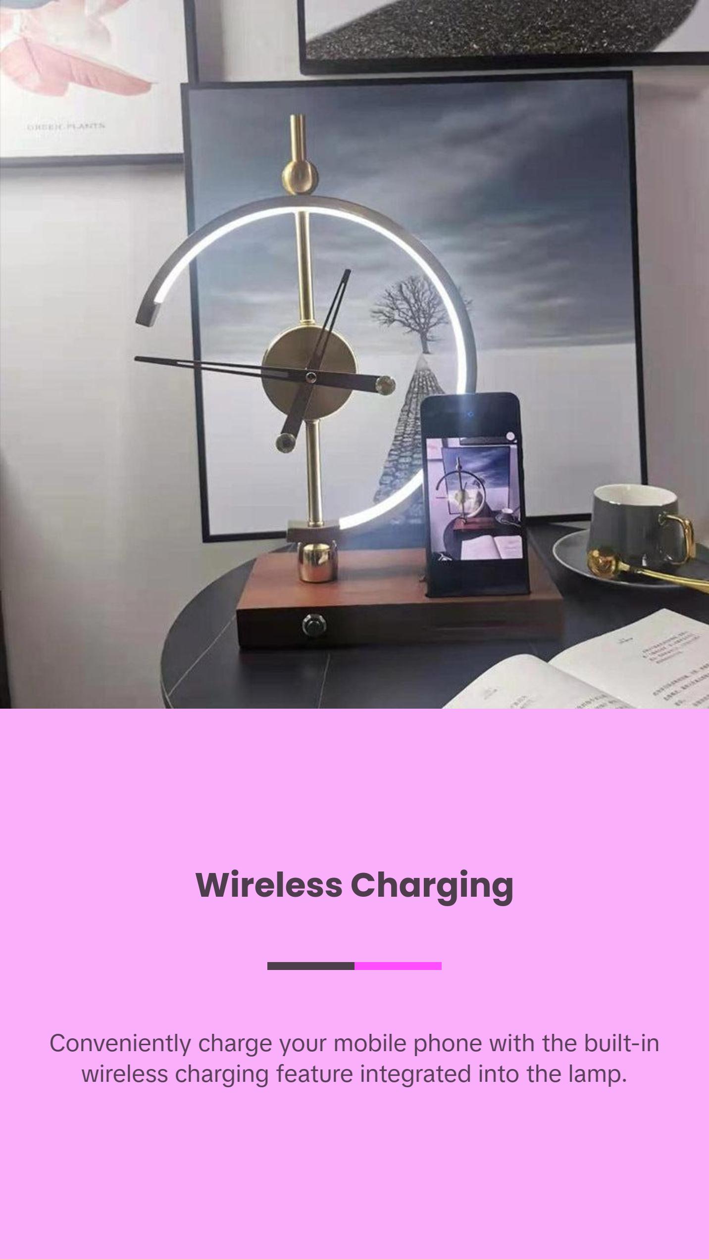 Modern Minimalist Bedroom Bedside Light Luxury Wireless Charging Desk Lamp