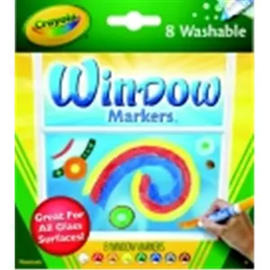 Crayola 0.5 in. Extra-Wide Tip Standard Non-Toxic Washable Window Marker, Pack 8