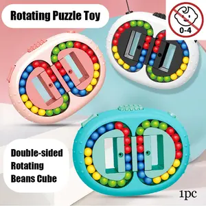Double-sided Rotating Beans Puzzle Toy, Rotating Beans Cube, Finger Fidgeted Toy, Fidget Gadget, Stress Relief Gadgets, Stress Relief Fidgeting, Adults&Kids Stress Relief Puzzle Toy, Perfect Gift for Friends or Family