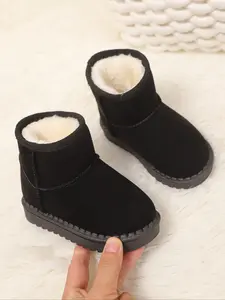 Outdoor Fluffy Snow Boots Winter Essentials, Textile Upper, Rubber Sole, Above Ankle Below Knee, Casual Style, Fall & Winter