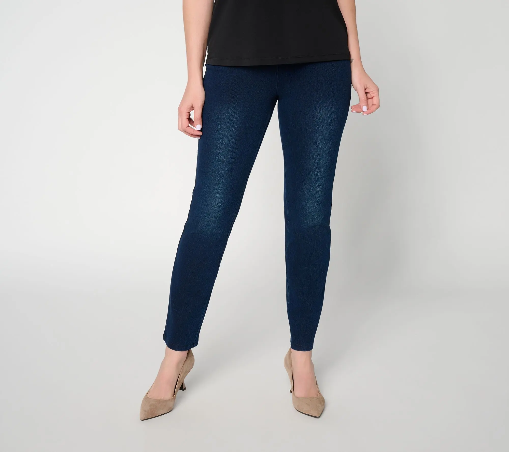 Women with Control Petite Prime Stretch Denim Straight Leg Jeans