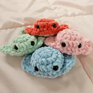 Handmade Amigurumi Crochet Stingray - High-Quality, Soft Aquatic Animal Plush Toy with Multiple Color Options