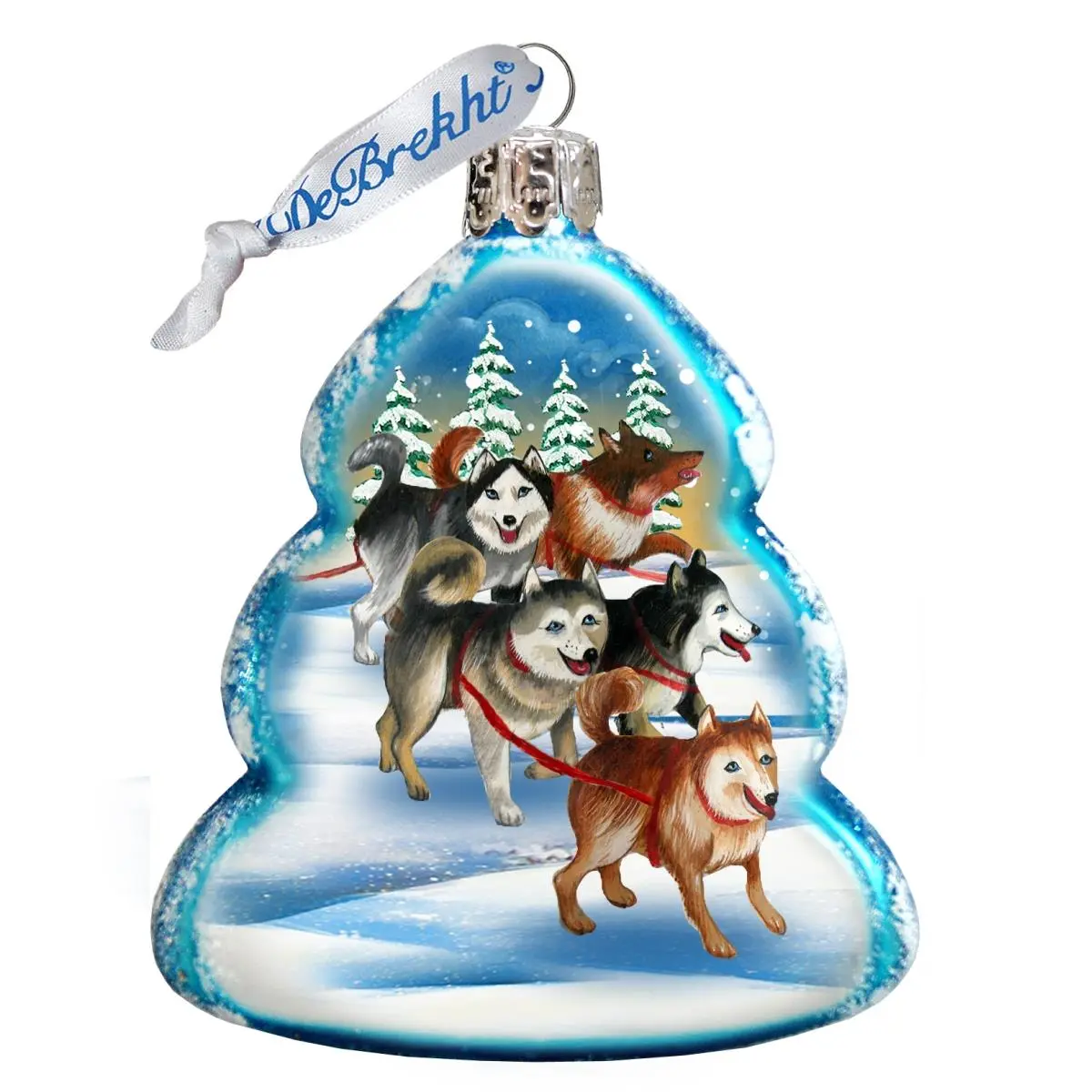 G.DeBrekht 771048 Glass Sleigh Dog Ornaments - 0.3 lbs, Attractive Designs, Holiday Home Decor, Friendship Gifts
