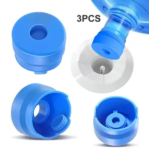 3Pcs Reusable Silicone Water Bottle Cap, Spill-Proof Dust-Proof Replacement Lid, Universal Water Jug Cover, Drinkware Accessories for Home Office Dorm, Blue