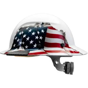 LIFT - DAX American Flag Full Brim Hard Hat - Durable Fiber Reinforced Resin Polymer Shell & Advanced Internal Liner for Impact Resistance and Comfort Safety Glasses Goggles Work Safety Vest
