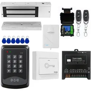 Door Access Control System RFID Keypad 1200lb Electric  Door Lock Kit with Exit Button