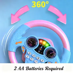 Simulated Music Car Steering Wheel Toy, 2 Colors Available, 360° Rotating Interactive Play Driving Toy, Toy, No Batteries Included