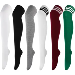 Valentine’s Day 6 Pairs High Thigh Socks Striped Over Knee