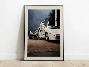 [SALE UP TO 30%] Retro Luxury Car Poster, Lamborghini Countach Illustration, Vintage Automotive Wall Art, Film-Inspired Printable Poster, Stylish Room Decor
