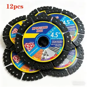 Multiple sets to choose from: 3/6/9/12 sets with 4.5-inch cutting blades, dry cutting special style, high cutting efficiency, able to handle different materials such as metal, marble, tiles, cast iron, plastic, etc