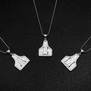 Personalized Zircon Initial Necklace 26 Letter Alphabet Name  Jewelry