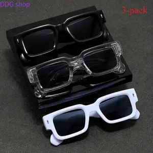 Men's 3-Piece Small Square Frame Glasses - 2026 Trendy Lightweight Plastic Men's Accessories, Anti-Reflective Lenses, Minimalist Sleek Frames, Multi-Color Fashion Eyewear for Driving, Outdoor Wear