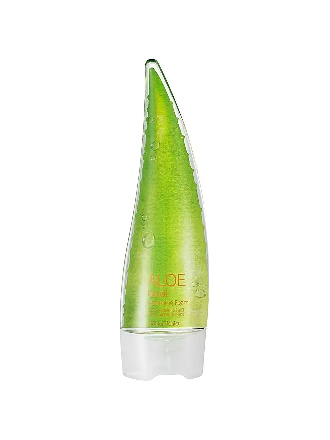 HOLIKA HOLIKA Aloe Facial Cleansing Foam, 5.07 fl.oz. Aloevera Cleanser Hydrating Moisture Soothing Skincare Gentle