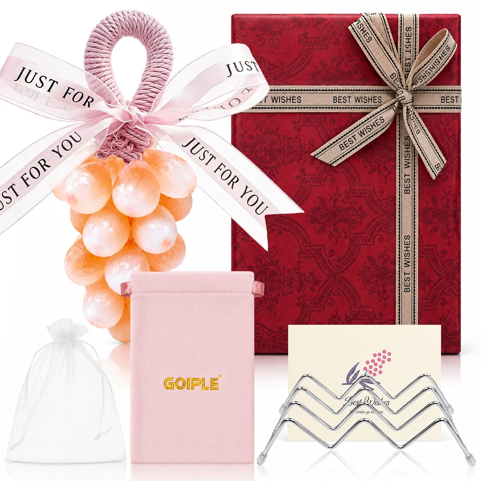 GOIPLE Soap Gift Set for Women, Grape-Shaped Hand and Bath Soap, Approx. 7.4 oz Hanging Decorative Soap, Creative Gift Set for Women, Birthday, Mother’s Day and Christmas Gifts										 										 										