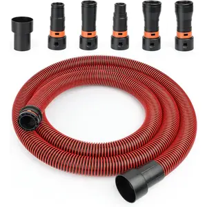 10 FT 1 1/4 Dust Collection Hose Kit Vacuum Hose Adapter Kit for  and Shop Vacuums System,6 Adapters Fits with Multi-Brands,Quick Switchable Woodworking Power Tool and Sander vacuum hose