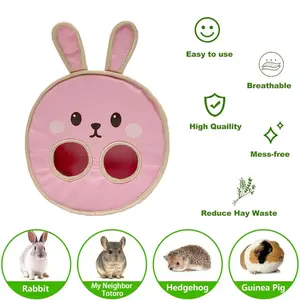 Bunny Shape Feeding Bag, Rabbit Hay Bag, Pet Rabbit Supplies, Hanging Cage Feed, Clean and Hygienic, Ideal for Rabbit Care