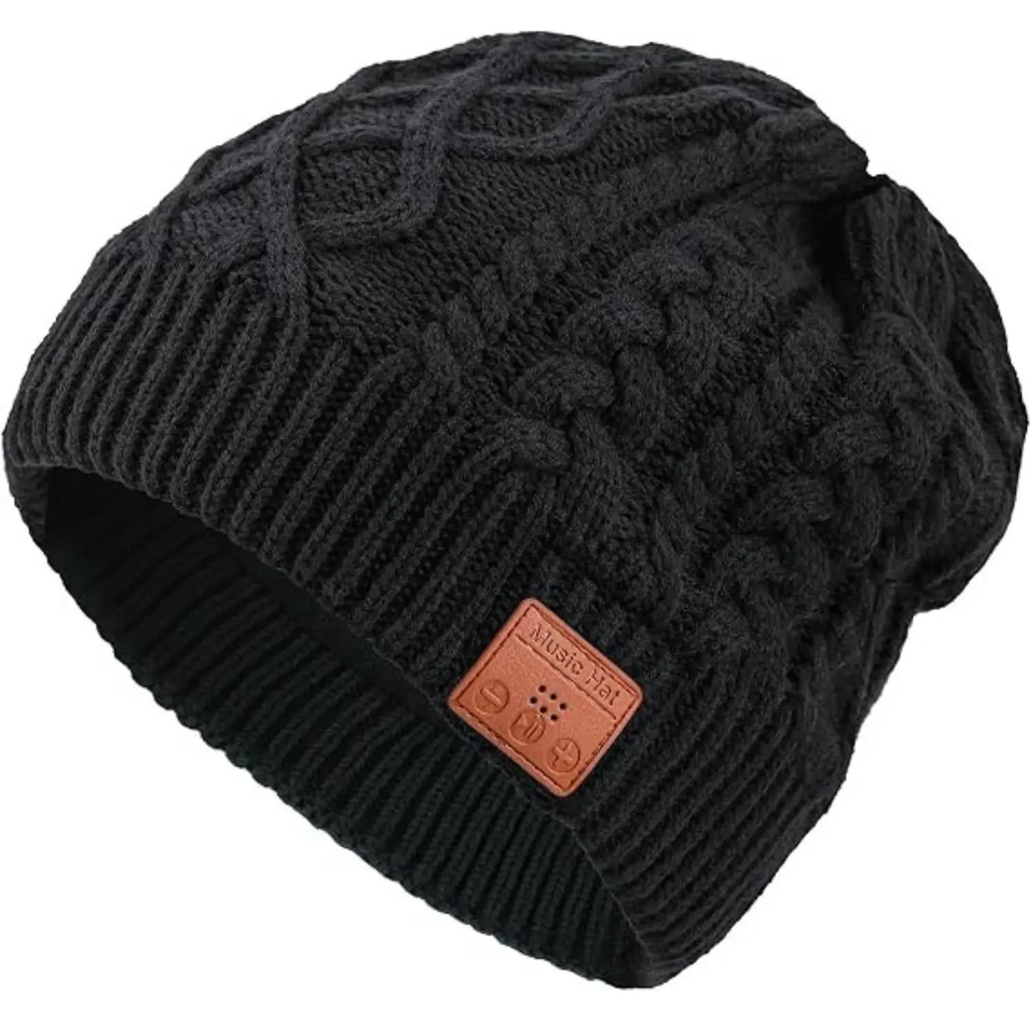 Bluetooth Beanie Hat for Men Women with Built In Speakers Microphone Rechargeable Wireless Music Winter Knit Hat Removable Headphones for Calls Outdoor Activities