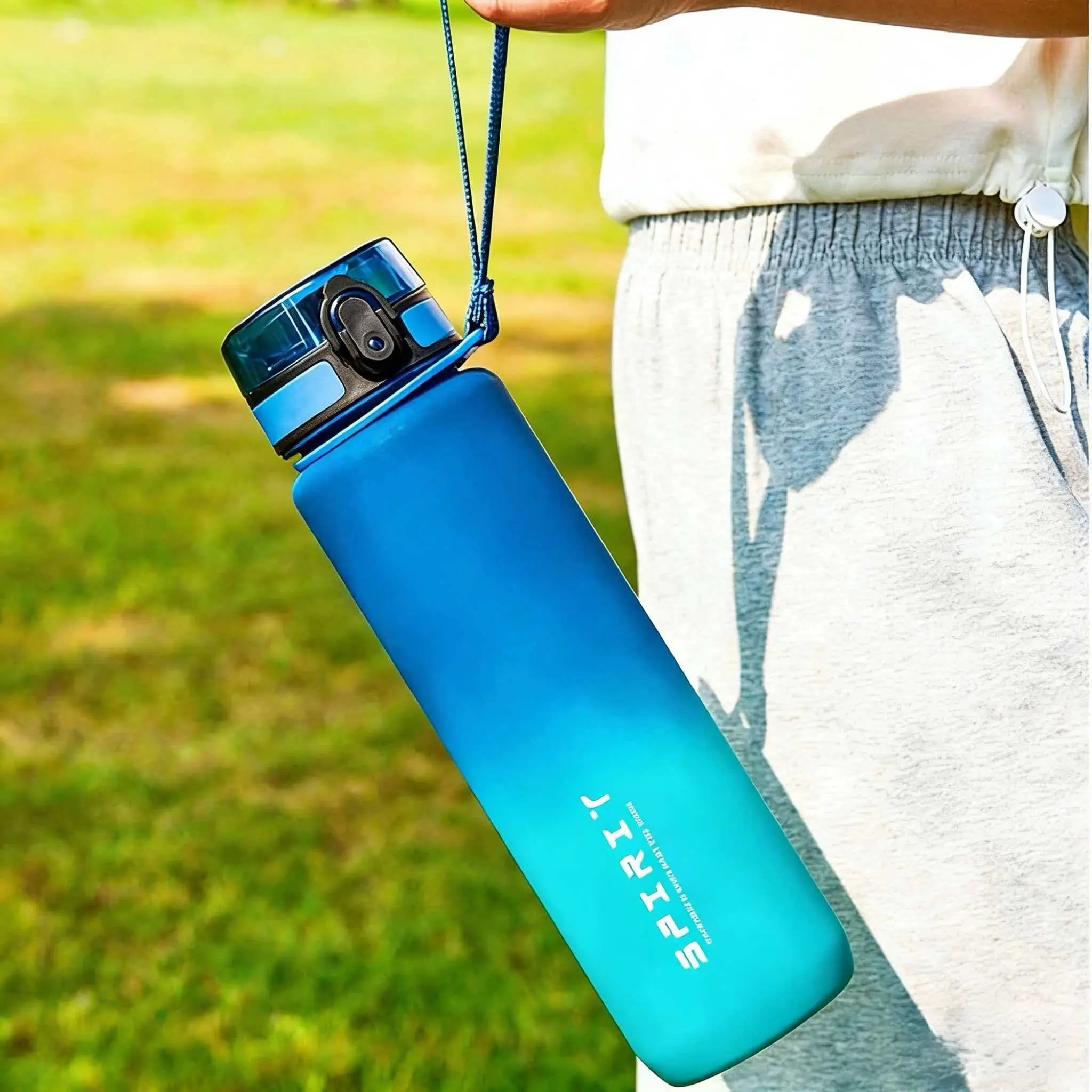 1PC 500ml, 650ml, 1000ml Large Capacity Plastic Gradient Water Cup, Leakproof Water Bottle, Outdoor Sports Water Cup, Direct Drinking Water Bottle, Gym Bottle For Easy Handling
