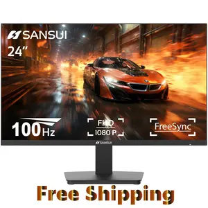 SANSUI Monitor 24 inch 100Hz PC Monitor, VESA, HDMI VGA Ports, FHD Computer Monitor Eye Care for Home Office (S24F2F, HDMI Cable Included) laptop laptop