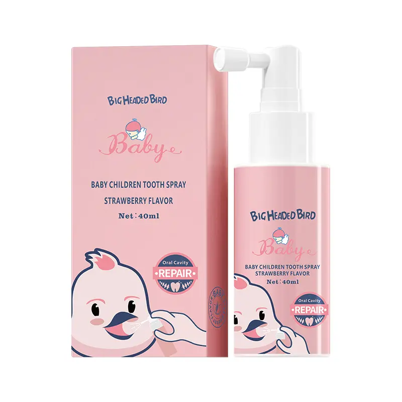 Toddler Oral Care Spray Dual Type For Baby Primary Teeth & Kids Permanent Teeth, Probiotic Xylitol Anti Cavity Bad Breath Treatment, Fluoride Free Children Mouth Freshener Spray Strawberry & Orange 40ml