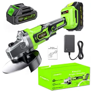 YUNXI 2026 New heavy-duty 9000-12000RPM angle grinder with 21V lithium-ion batteries, professional polishing machine, multi-function tools, rugged construction, suitable for grinding and polishing, car, boat, flooring, furniture refurbishment