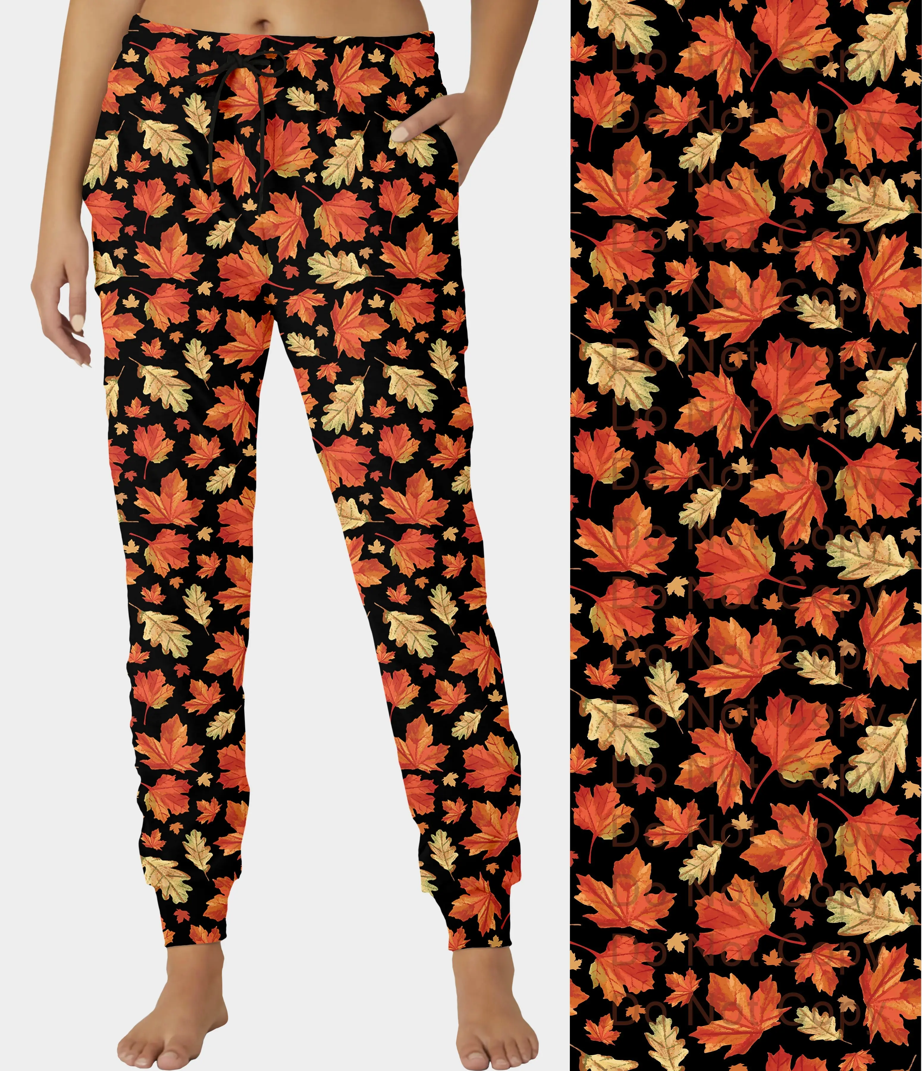 Orange Leaves Joggers (ready to ship)
