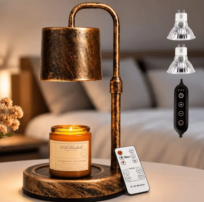 Mehoom vintage-style metal candle warmer lamp, suitable for bedrooms and living rooms.