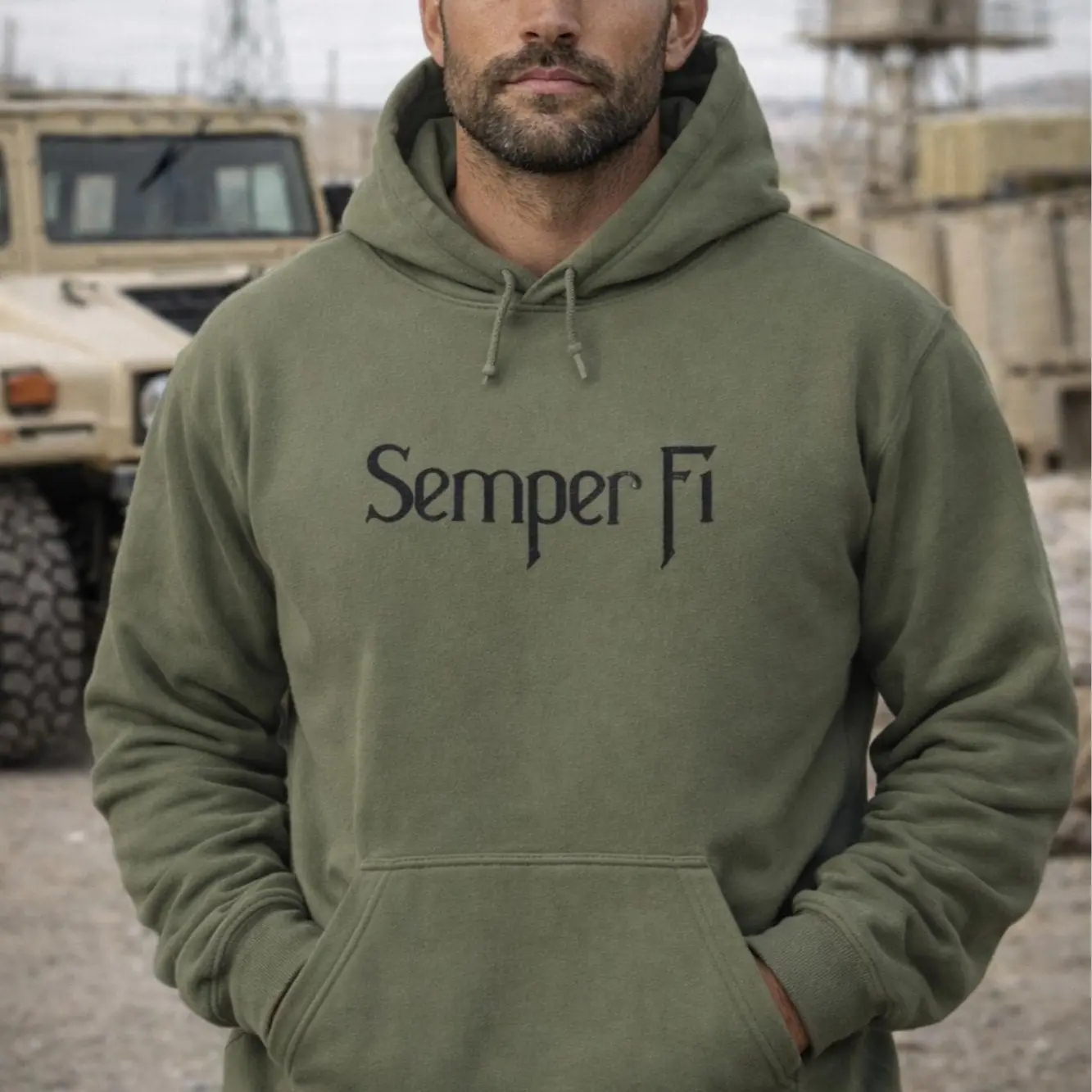 USMC Semper Fi Hoodie, Marine Corps Military Veteran Apparel