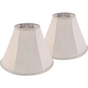 Lamp Shades Set of 2 Small-6" Top x 13" Bottom x 10.6" High-Beige Linen Bell Lampshades Spider Fitter Replacement Lamp Shade For Table Lamps,Floor Lamps-Assembly Required