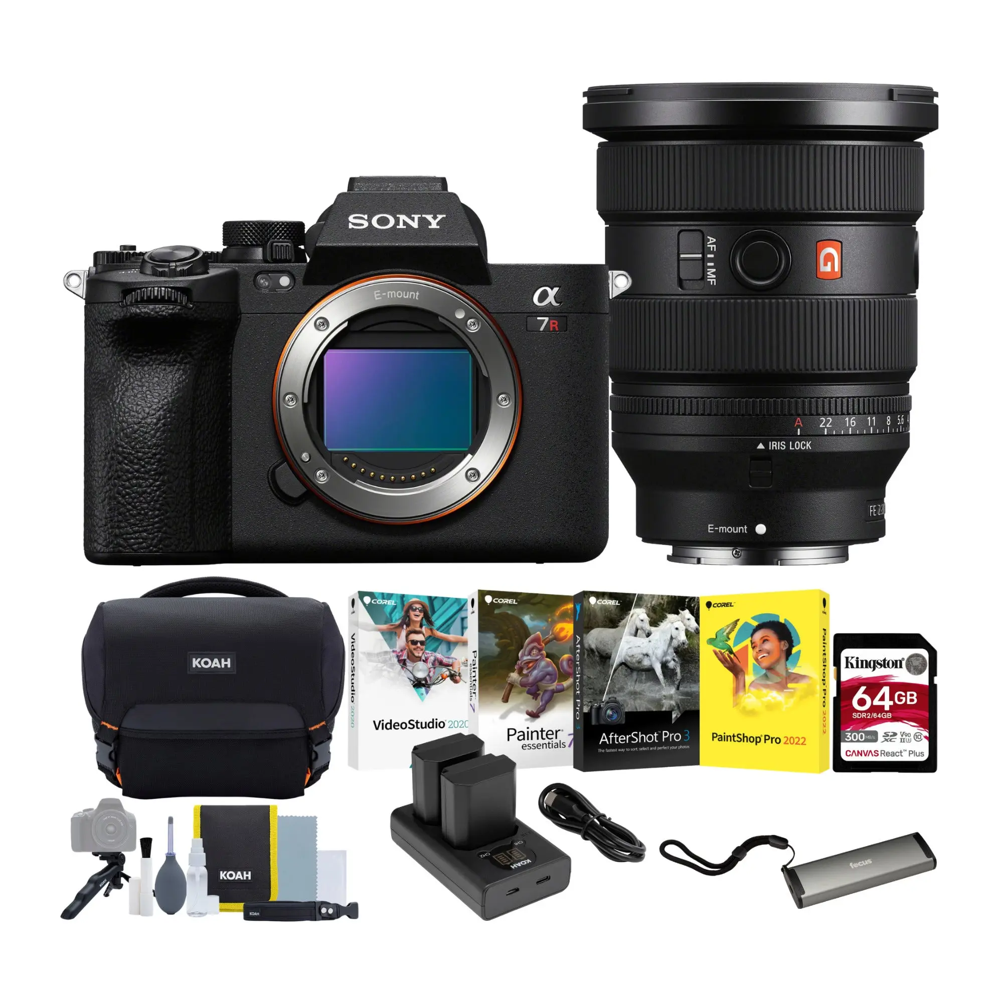 Sony a7R V Mirrorless Camera Bundle with FE 16-35mm f/2.8 GM II Lens, Compact Handheld Gadget, Includes SD Card, Durable, Multi Angle