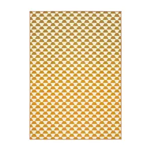 My Magic Carpet Yanis Yellow/Gold Machine Washable Area Rug, 5x7 Stain Resistant, Non-Slip, Waterproof