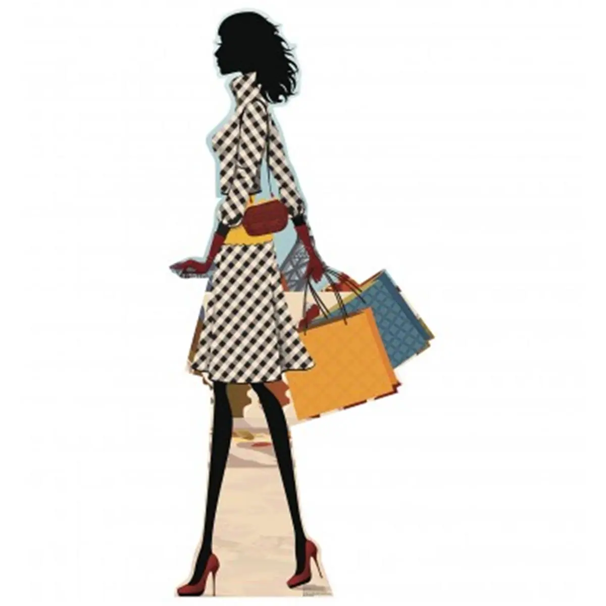 Advanced Graphics 1852 Paris Shopper Cardboard Cut-Out Standup Display, 66x29 in Decorative Home Decor Accent for France Lovers, Great Display Piece Home Supply