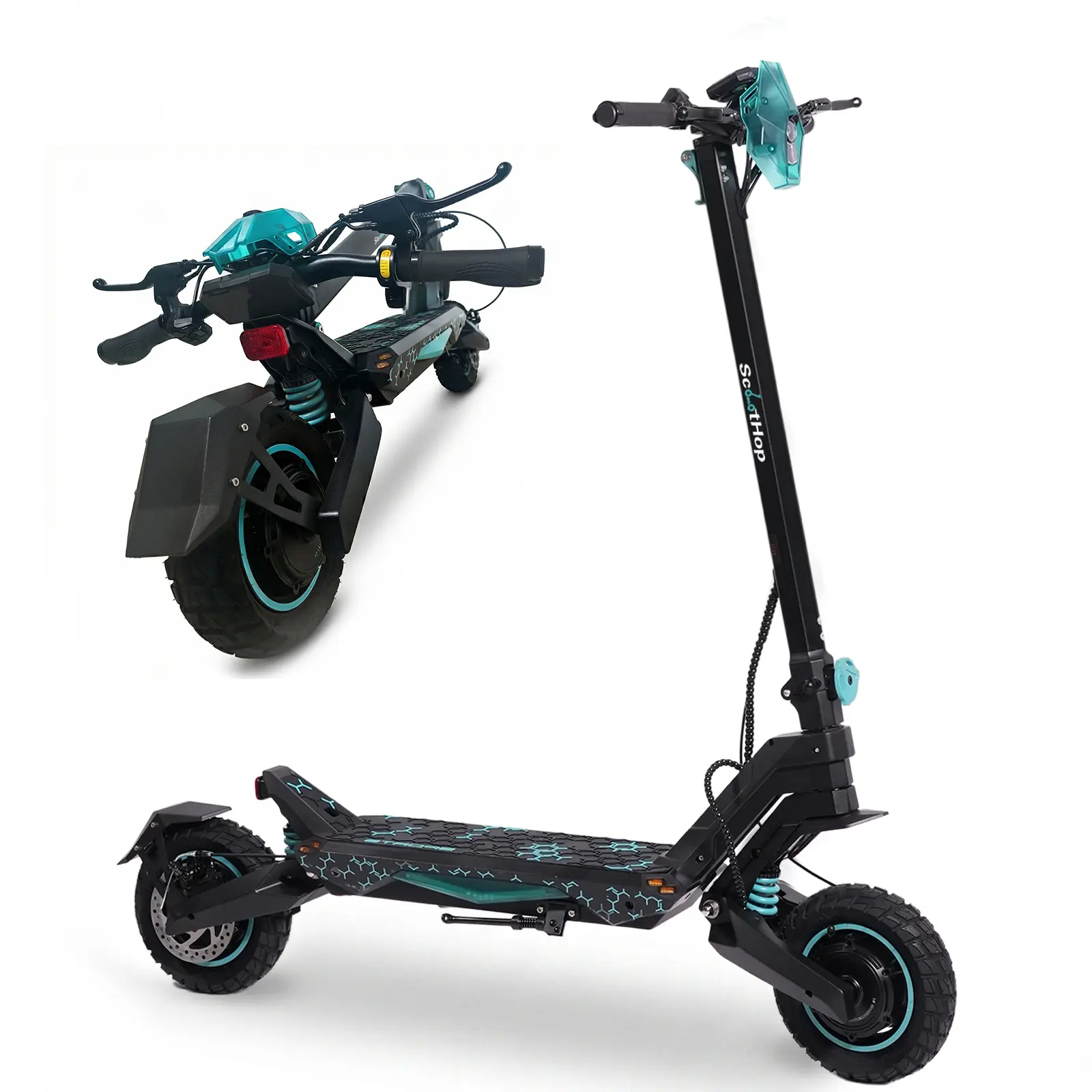 SCOOTHOP G2/G2 Pro Adult Folding Commuter Electric Scooter - G2Pro 2000W Dual Motors, 35 mph Top Speed, 35 mi Range, 10-Inch Off-Road Tires, Shock Absorption System, Lightweight Rechargeable Scooter, Folding Commuter Scooter