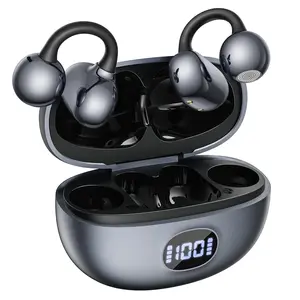 Wireless Clip on Earbuds, Open-Ear Non-blocking Earphones, Bluetooth 6.0, Zero-Pressure Ultra-Light Earbuds, HiFi Stereo Sound Headphones, Ideal for Sports, Commute & Daily Use