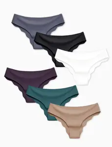 PATPAT Teen Girls Seamless Underwear No Show Panties Pack of 6 Invisible Briefs for Big Girl Stretch Seamless Bikini Briefs