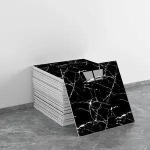 10/20pcs marble ready-to-peel waterproof PVC shower wall panels, bathroom split-proof tiles, Imitation Marble Tile, tiled wall suitable for bedrooms and kitchens, 30 cm x 30 cm (black,19.4 square feet)