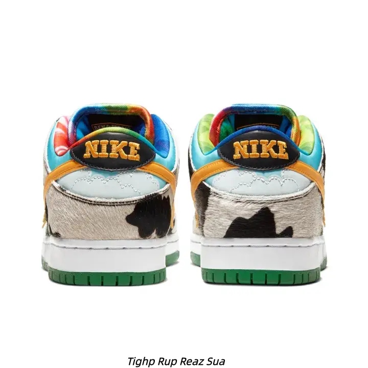 Cow Print Color Block Multi Material Low Top Retro Skate Shoes Cushioned Non Slip Green Rubber Outsole Sports Sneakers Unisex