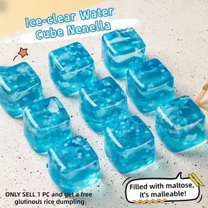 Summer Refreshing Water Cube Stress Relief Soft Gel Toy, Elastic Stretch Snowflake Block, Ice Cube Gift, Rice Ball Squeeze Fun, Malleable, Squishy, Moldable