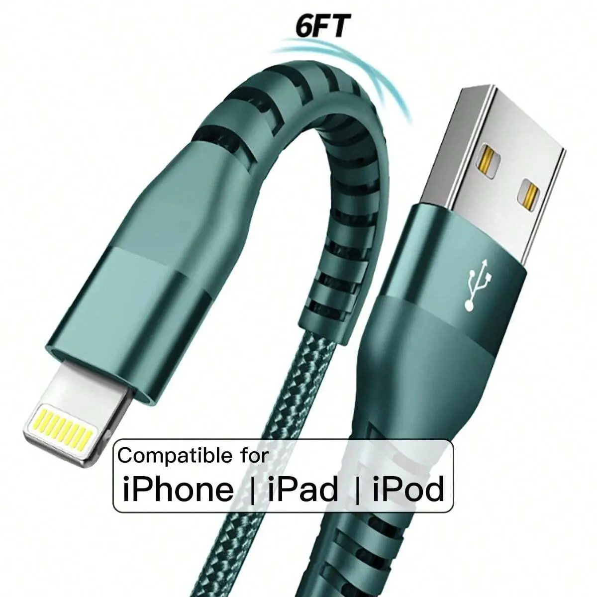 6FT [Apple MFi Certified] USB A Cable, Fast Charging Cable Nylon Braided USB Charger Cord Charging Cable For Cellphone Smartphone iPhone iPad, Data Cable For Home Office Outdoor for iPhone 14/13/12/11 Pro Max
