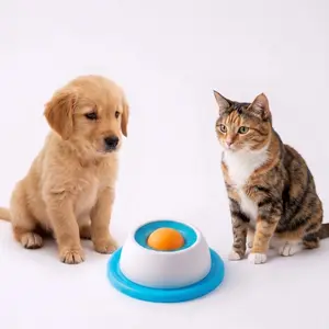 Calming Lick Bowl for Dogs & Cats - Interactive Slow Feeder with Spinning Rotating Ball, Strong Mushroom Suction Base, Anxiety Relief & Tongue Cleaner Enrichment Toy