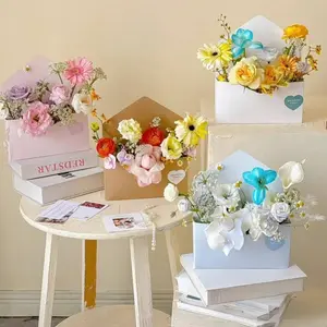 10-Pack Handheld Flower Boxes, Creative Gift Packaging for Christmas Birthdays & More, Paper Material, Ideal for Special Occasions, Custom Message Card, Tearable Greeting Cards