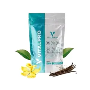 VitalHealth VitalPro Vanilla Flavor Superfood Protein Blend with Whey Soy Collagen Peptides & Antioxidants for Energy Muscle Support Healthcare Dietary Supplement Shake