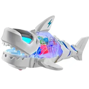 Walking Electric Shark Toy for Kids with Music & Lights - Wiggling, Obstacle Avoidance, Fun Gift for Kids