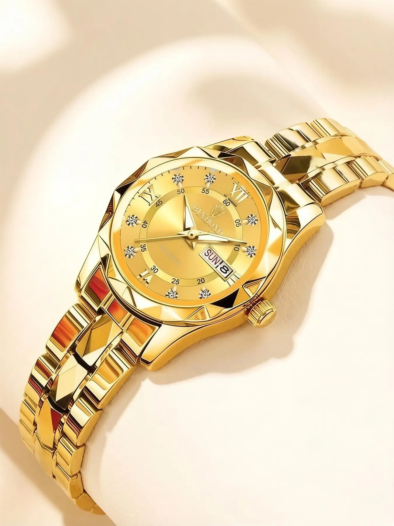 Women's Quartz Analog Watch, Stainless Steel Case, Roman Numerals, 30m Waterproof, Casual Style, Perfect Gift for Birthday