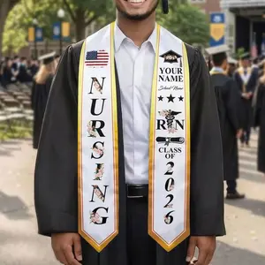 Personalized Nursing Stole Class of 2026, Custom RN Graduation Stole, Nurse Graduation Sash, Nursing School Gift
