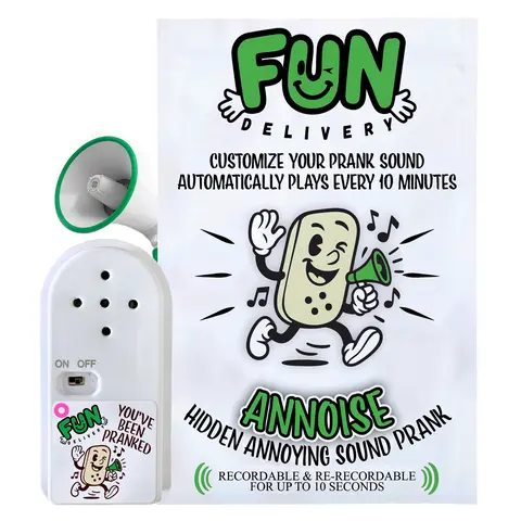 Annoise Recordable Prank Noise Maker by FUN Delivery – Hidden Sound Device, Record Your Own 10-Second Prank, Funny Office Prank, Gag Gift for Coworkers & Boss, April Fools & White Elephant