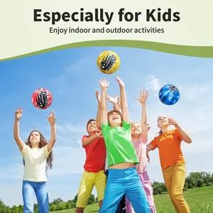 EZ STRIKE Dodgeball, Foam Playground Ball softer skin Various Bright Colors Printing 6” Dodge Balls Kick Ball for Kids&Adults, Hand Ball for Outdoor&Indoor  set of 4 pack