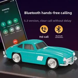 Wireless Bluetooth Speaker Retro Vintage Car Portable Call USB Charging Heavy Bass Music Car Model Speaker TF Card USB Drive