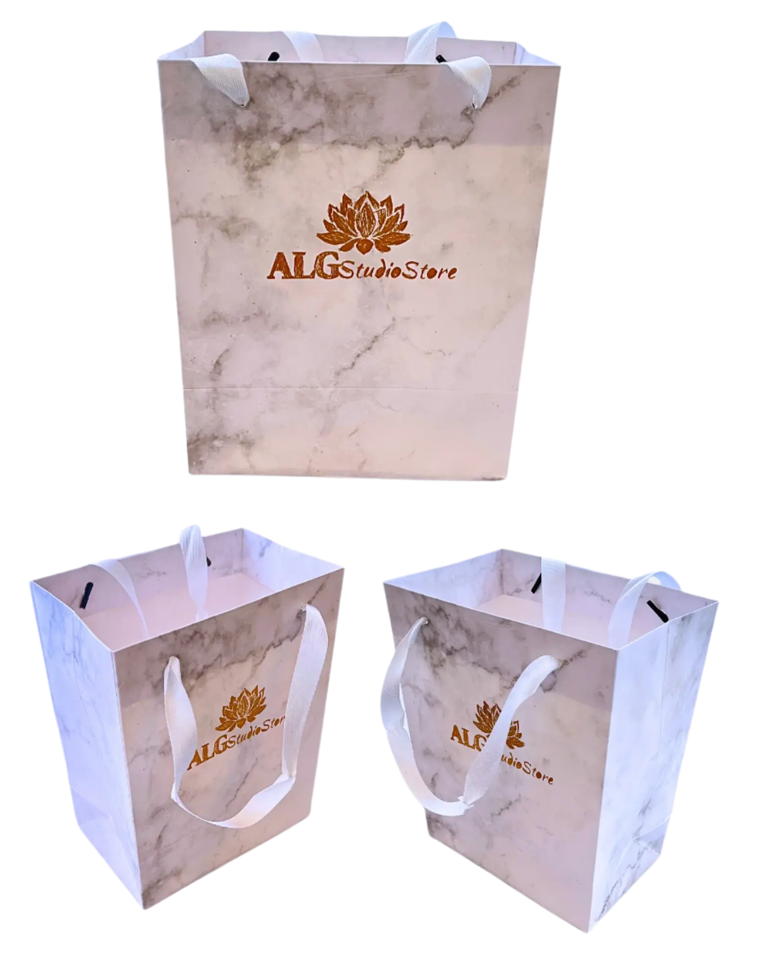 Custom Luxury Marble Gift Bag with Name – Elegant Personalized Party Favor